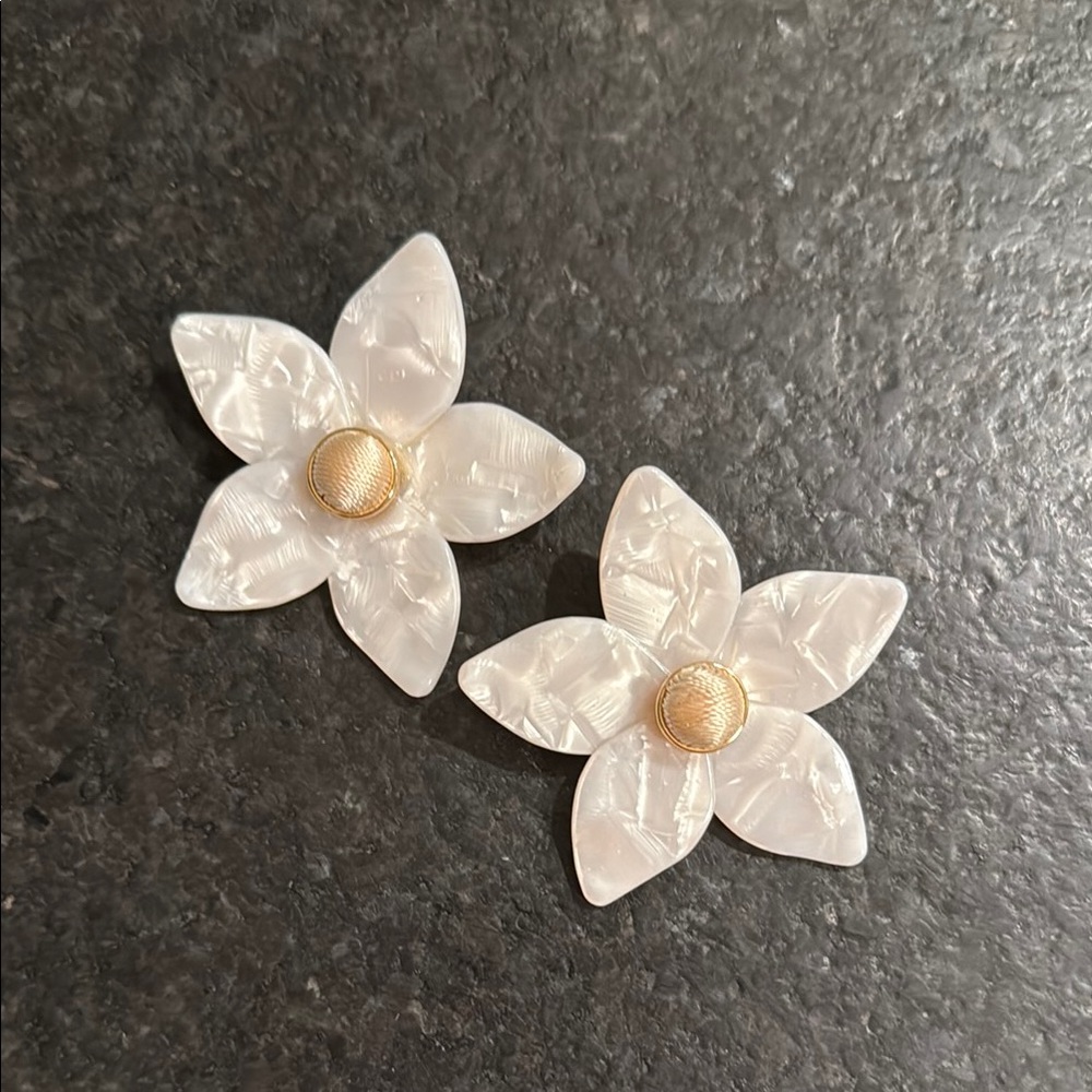Elegant Floral Earrings with Gold Accents